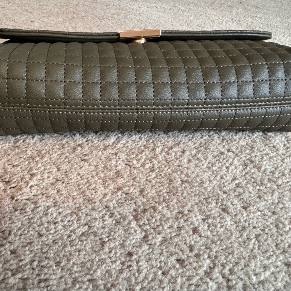 Dune London Quilted Chain-Strap Shoulder Bag in Olive Green - Picture 3 of 6